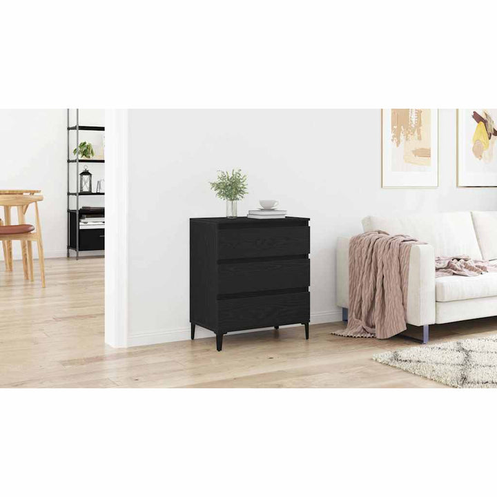 Sideboard med skuffe Sort eg 60 x 35 x 70 cm Konstrueret træ