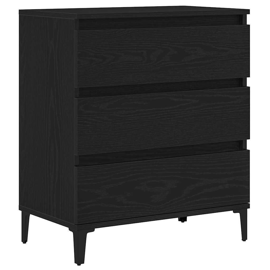 Sideboard med skuffe Sort eg 60 x 35 x 70 cm Konstrueret træ