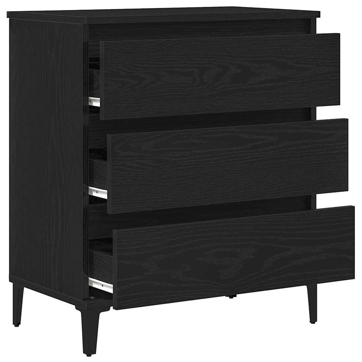 Sideboard med skuffe Sort eg 60 x 35 x 70 cm Konstrueret træ