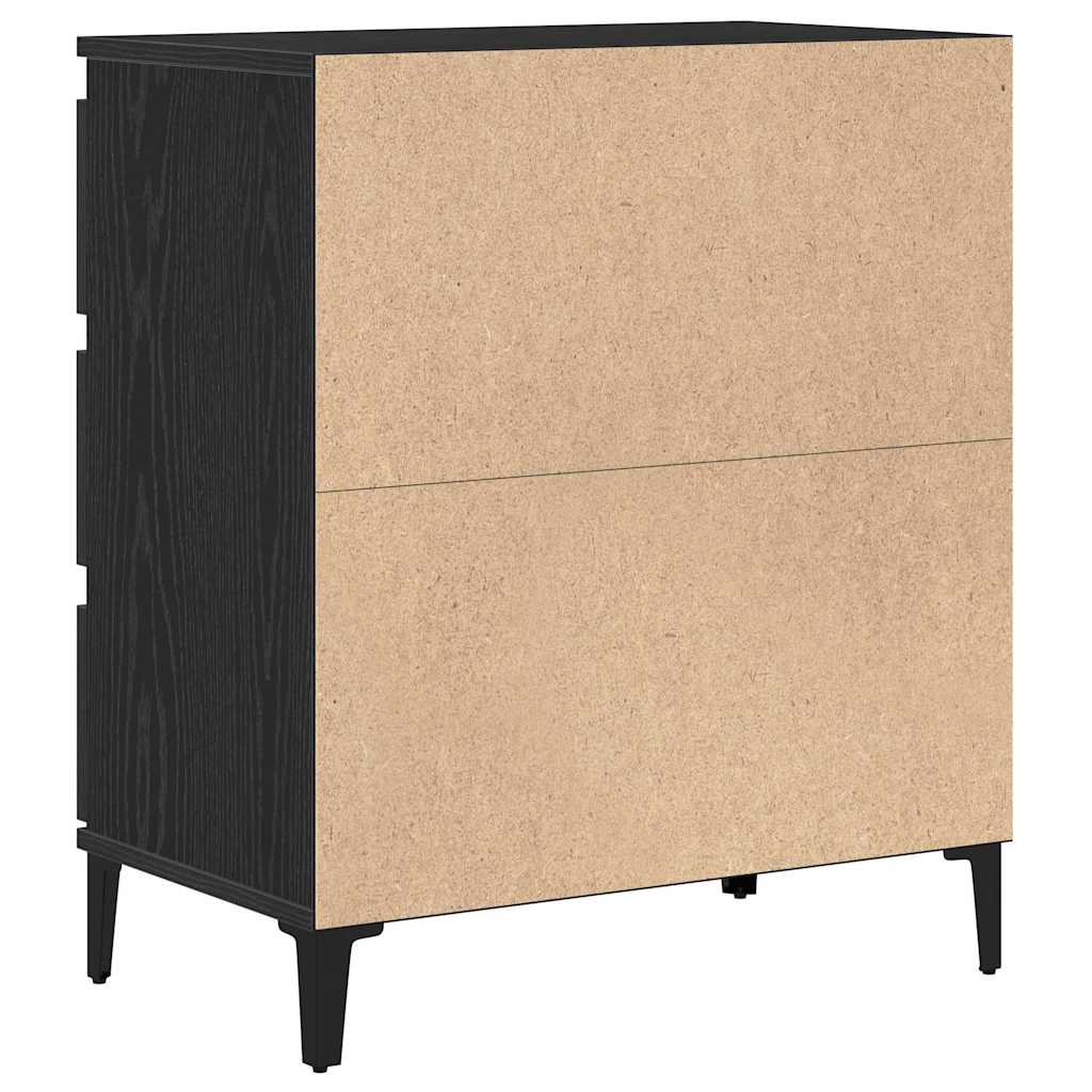Sideboard med skuffe Sort eg 60 x 35 x 70 cm Konstrueret træ