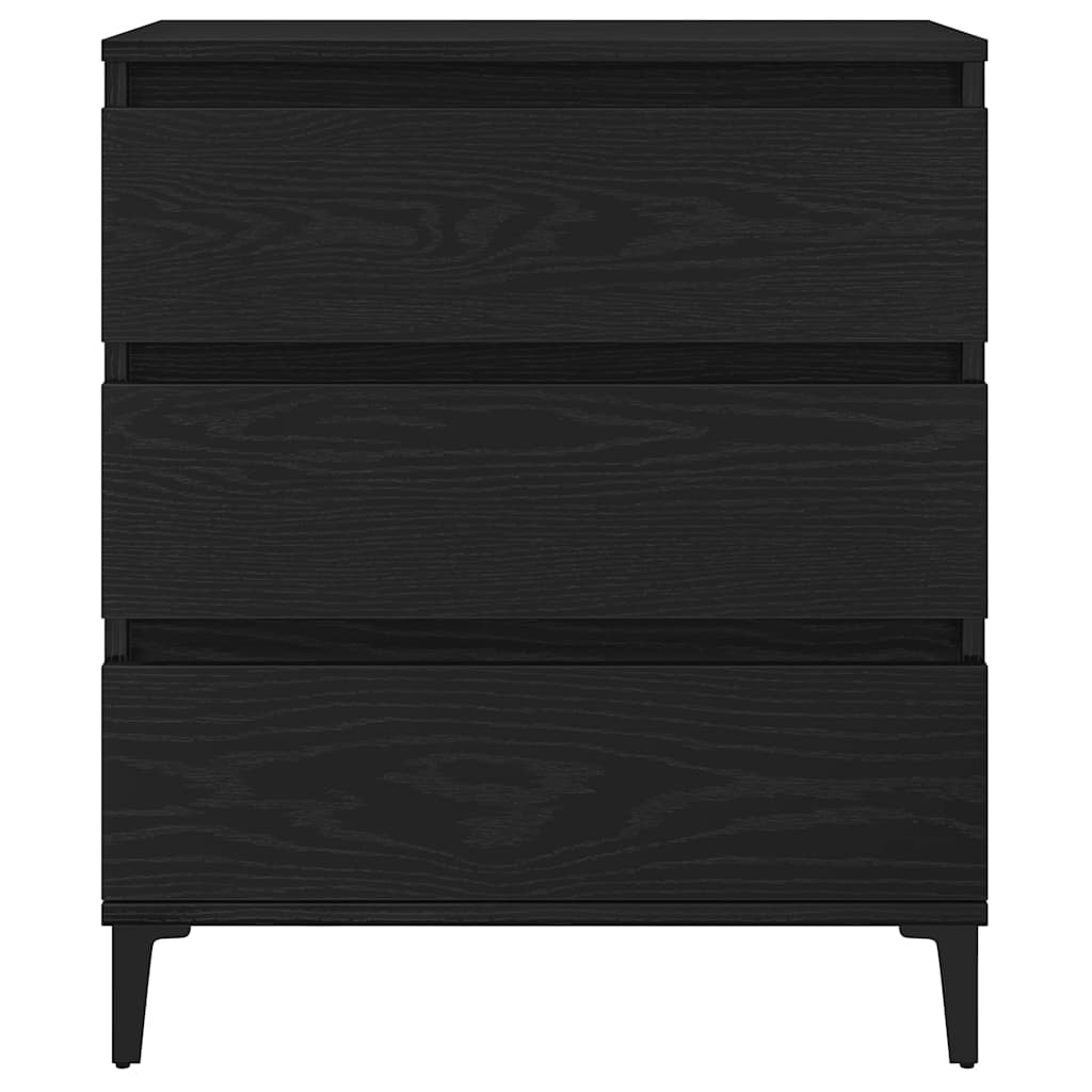 Sideboard med skuffe Sort eg 60 x 35 x 70 cm Konstrueret træ