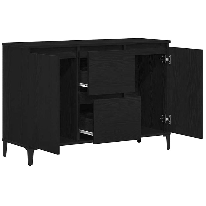 Sideboard med skuffe Sort eg 104 x 35 x 70 cm Konstrueret træ