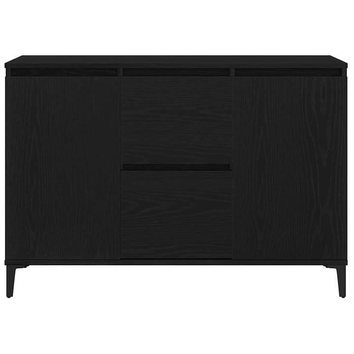 Sideboard med skuffe Sort eg 104 x 35 x 70 cm Konstrueret træ