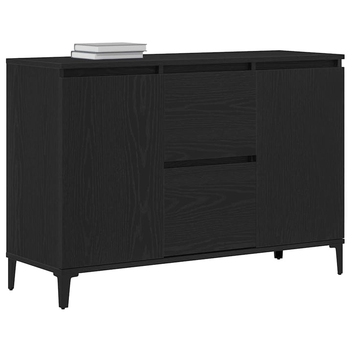 Sideboard med skuffe Sort eg 104 x 35 x 70 cm Konstrueret træ