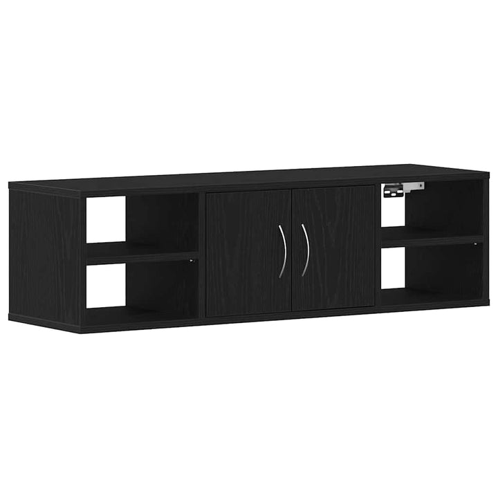 Væghylde Vægmonteret Sort eg 102 x 30 x 29 cm Konstrueret træ