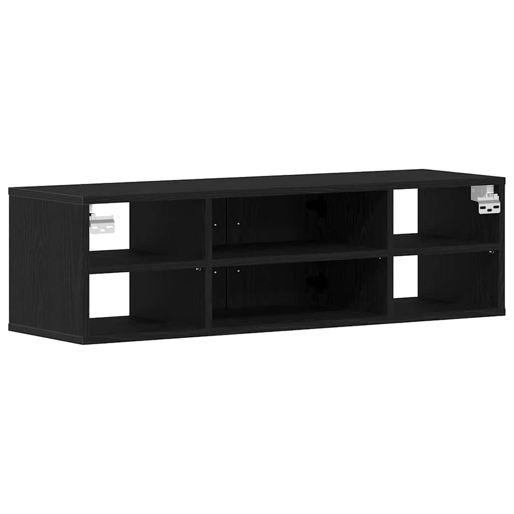 Væghylde Vægmonteret Sort eg 102 x 30 x 29 cm Konstrueret træ