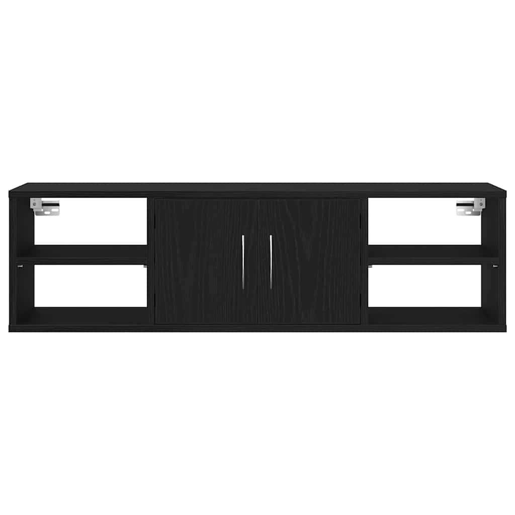 Væghylde Vægmonteret Sort eg 102 x 30 x 29 cm Konstrueret træ