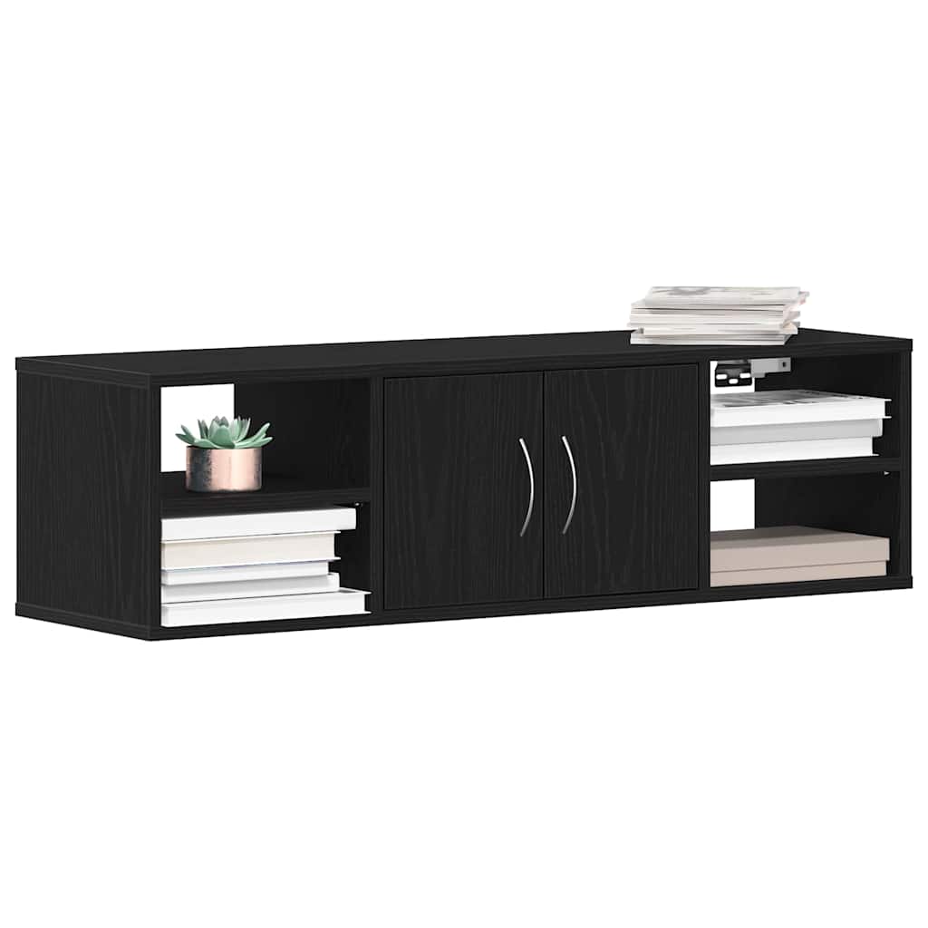 Væghylde Vægmonteret Sort eg 102 x 30 x 29 cm Konstrueret træ