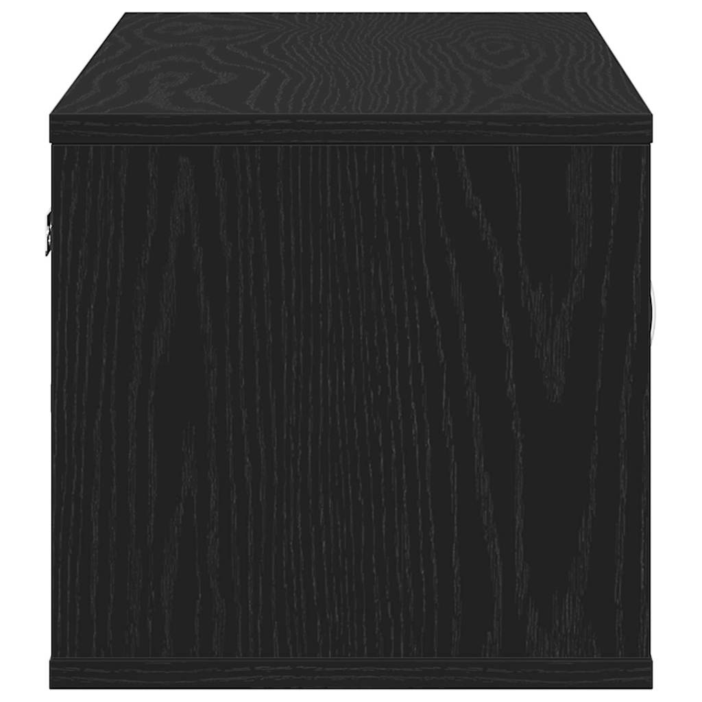 Væghylde Vægmonteret Sort eg 102 x 30 x 29 cm Konstrueret træ