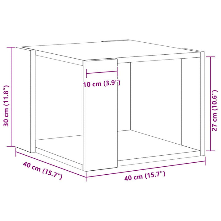 Sofabord Sort eg 40 x 40 x 30 cm Konstrueret træ