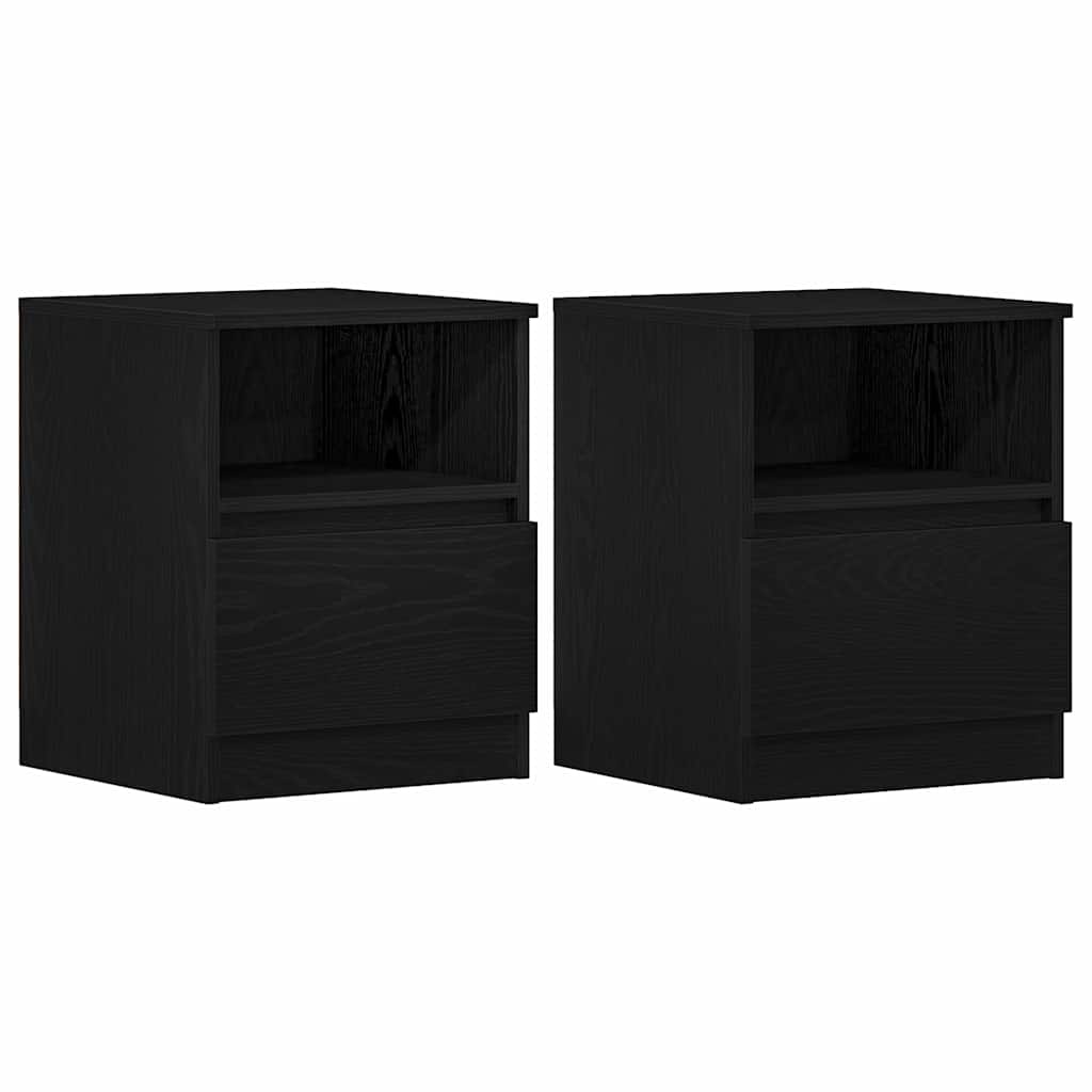 Natskab 2 pcs Sort eg 40 x 40 x 50 cm Konstrueret træ