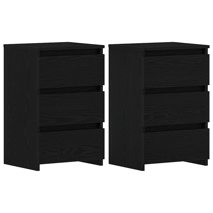 Natskab 2 pcs Sort eg 40 x 35 x 62,5 cm Konstrueret træ