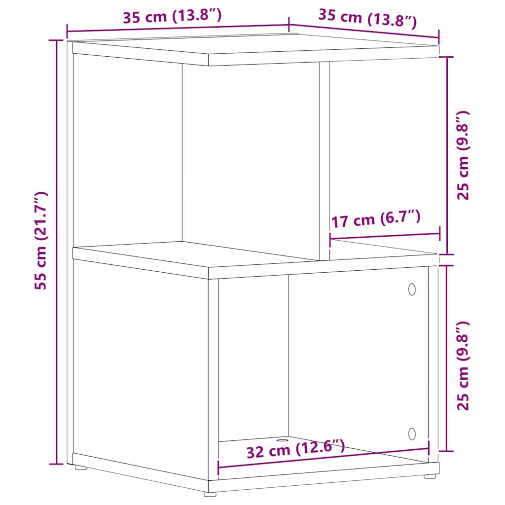 Natskab 2 stk. Sort eg 35 x 35 x 55 cm Konstrueret træ