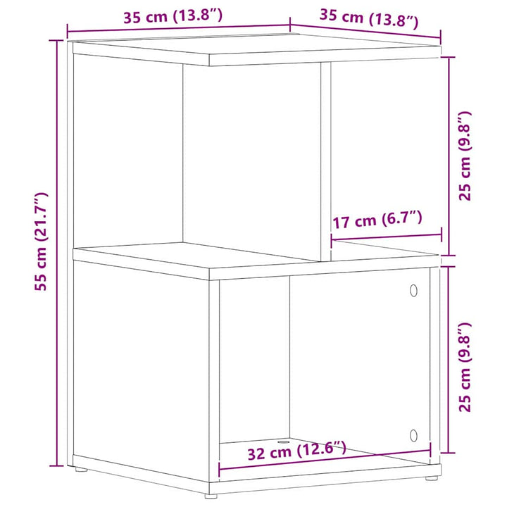 Natskab 2 stk. Sort eg 35 x 35 x 55 cm Konstrueret træ
