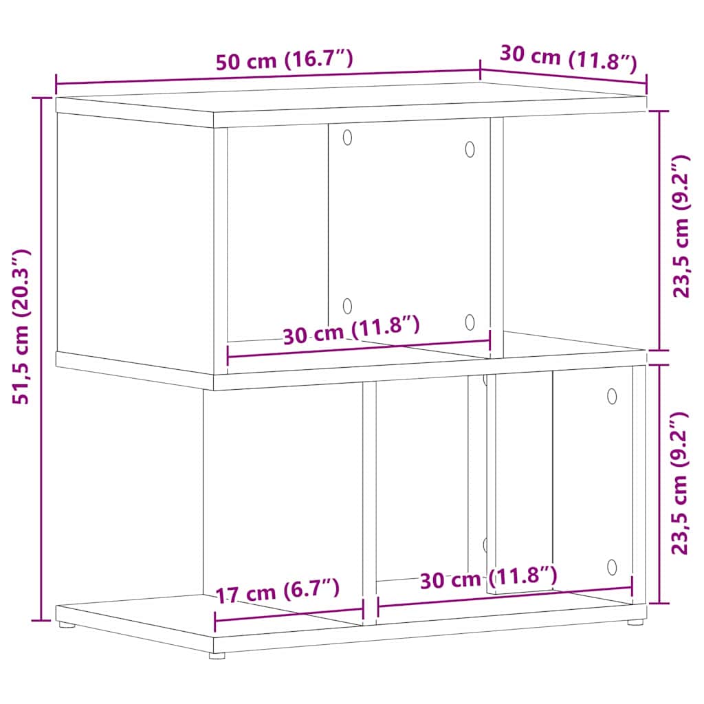 Natskab 2 pcs Sort eg 50 x 30 x 51,5 cm Konstrueret træ