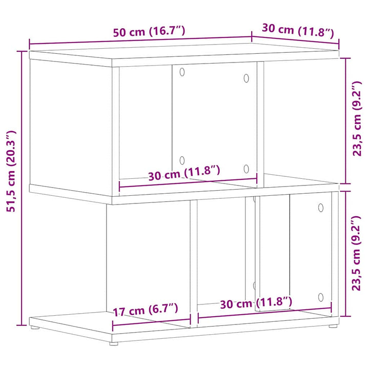 Natskab 2 pcs Sort eg 50 x 30 x 51,5 cm Konstrueret træ