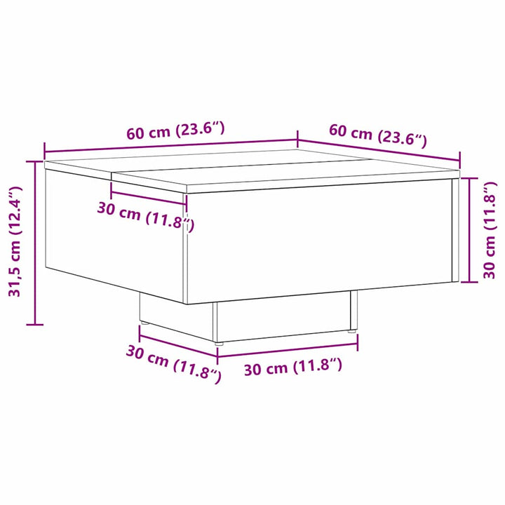 Sofabord Sort eg 60 x 60 x 31,5 cm Konstrueret træ
