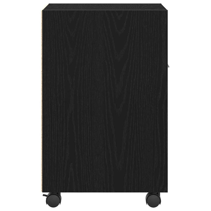 Vogn med sidekabinett 33 x 38 x 60 cm Konstrueret træ Sort eg