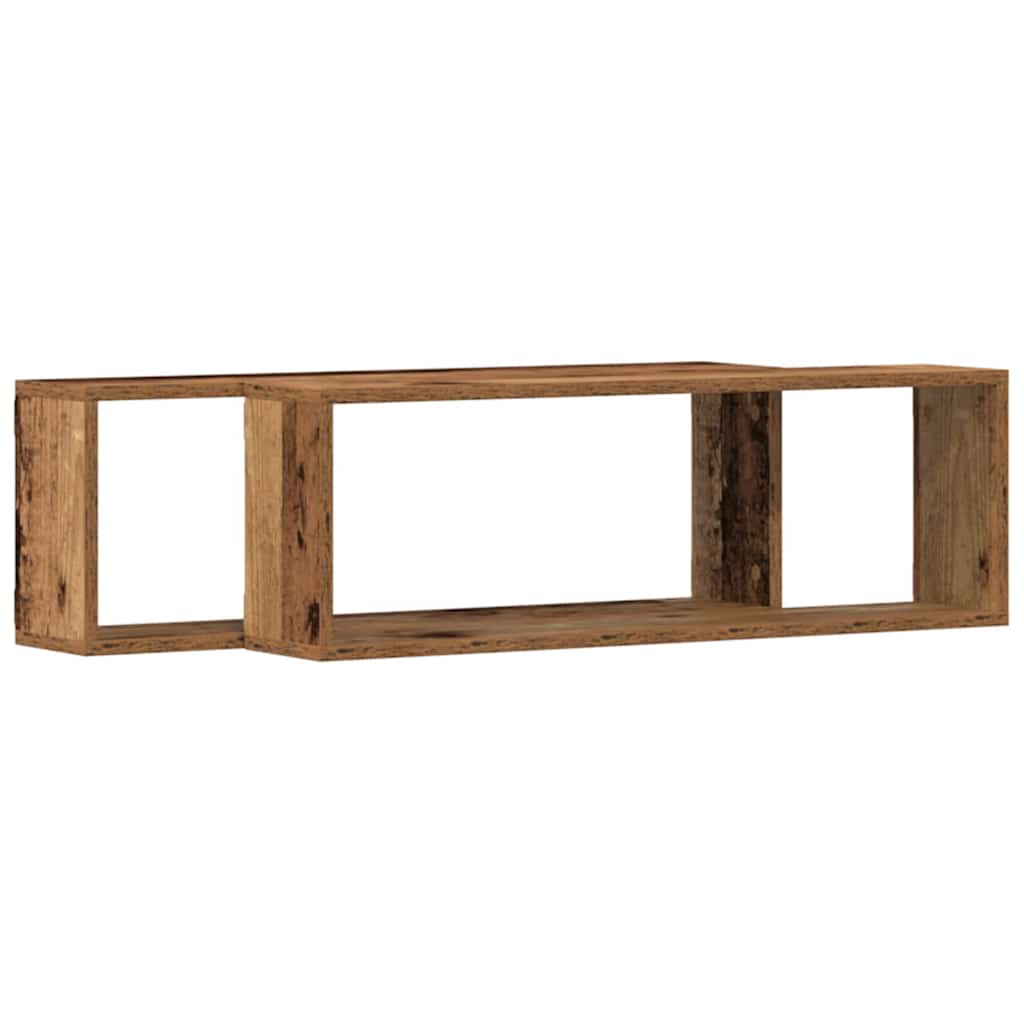 Væghylder Vægmonteret 2 stk. Gammelt træ 80 x 15 x 26 cm