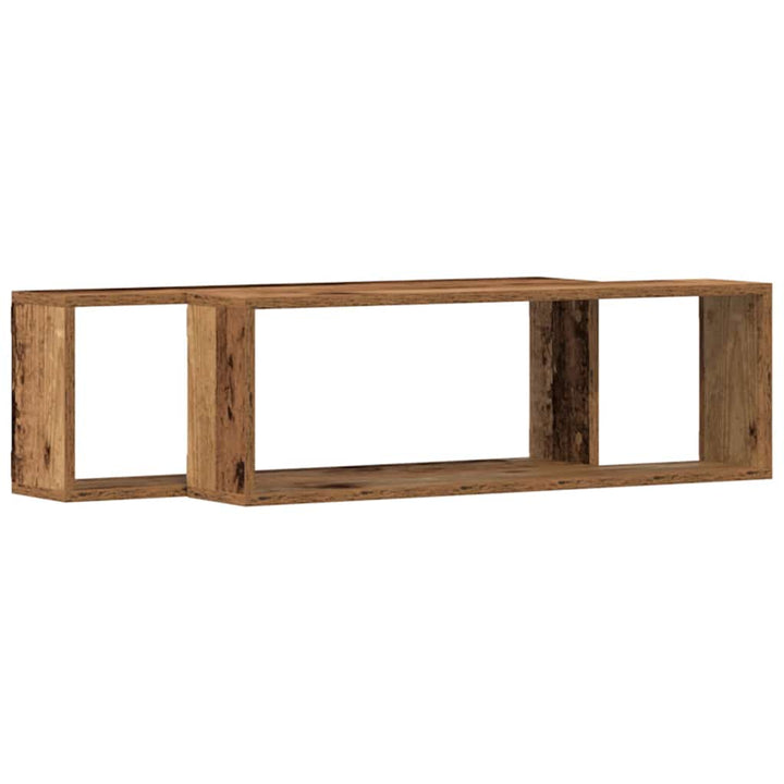Væghylder Vægmonteret 2 stk. Gammelt træ 80 x 15 x 26 cm