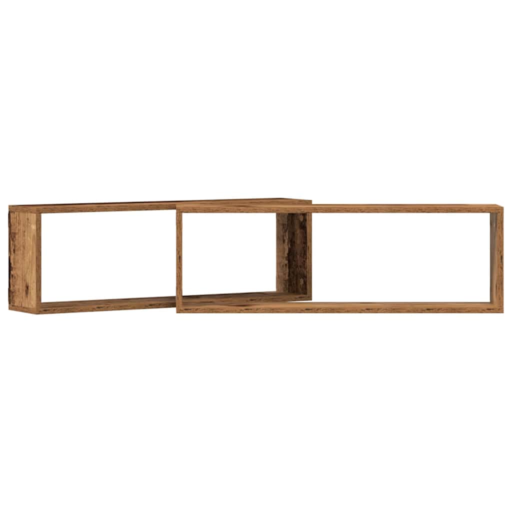 Væghylder Vægmonteret 2 stk. Gammelt træ 80 x 15 x 26 cm