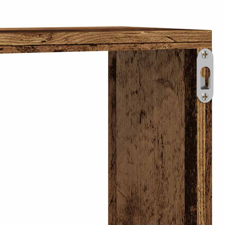 Væghylder 4 stk. Gammelt træ 80 x 15 x 26 cm Konstrueret træ