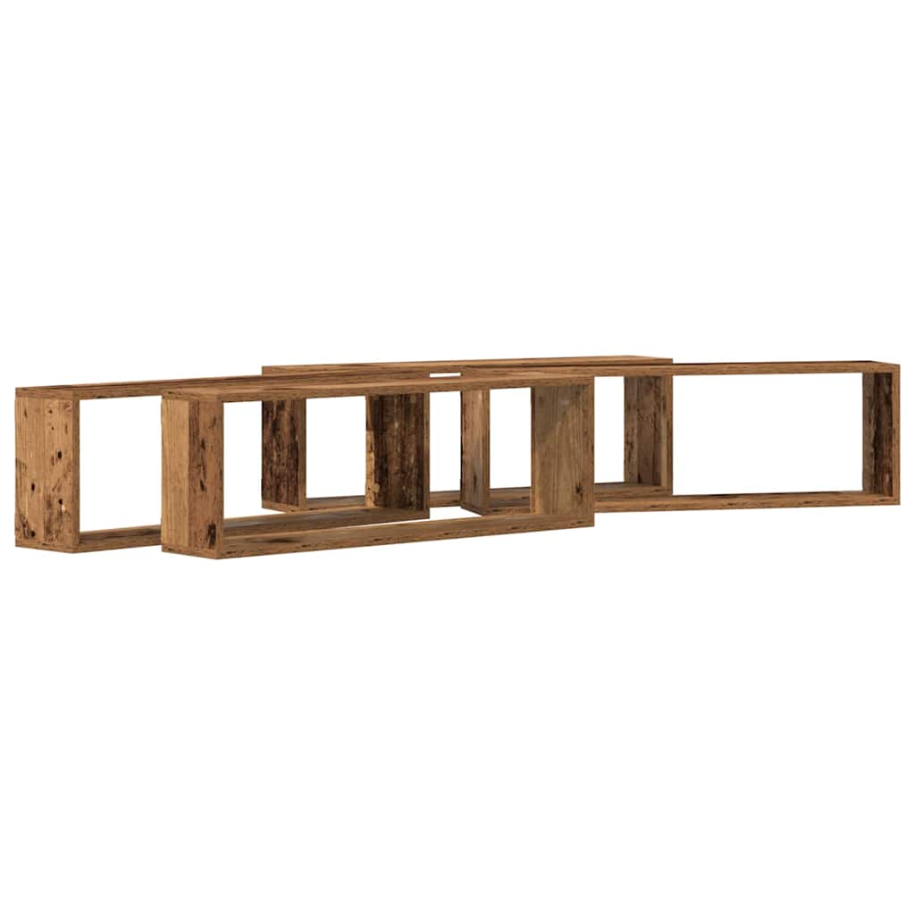 Væghylder 4 pcs Gammelt træ 80 x 15 x 26 cm Konstrueret træ