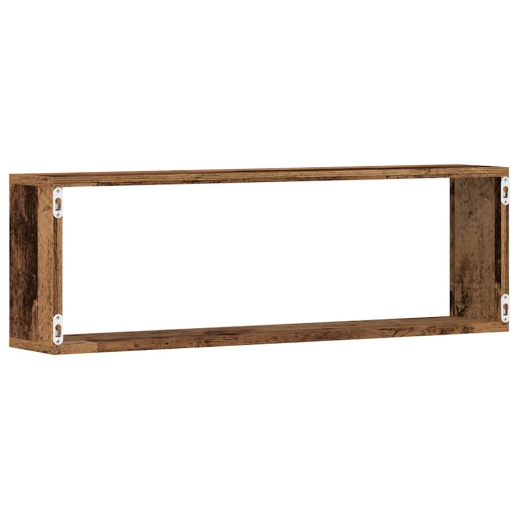 Væghylder 4 stk. Gammelt træ 80 x 15 x 26 cm Konstrueret træ