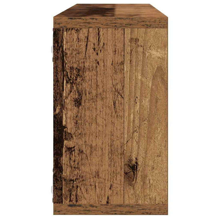 Væghylder 4 stk. Gammelt træ 80 x 15 x 26 cm Konstrueret træ