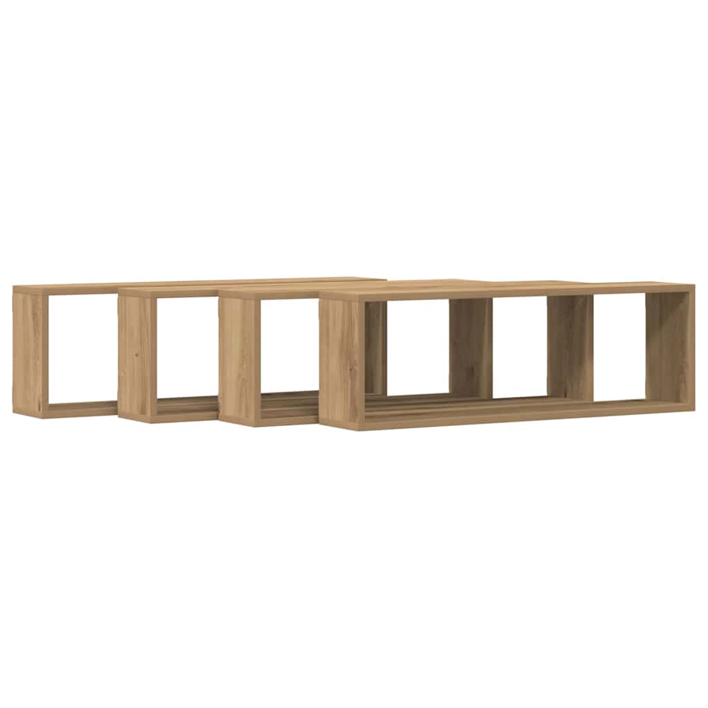 Væghylder 4 stk. Artisan eg 80 x 15 x 26 cm Konstrueret træ