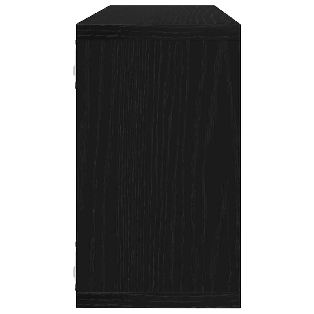 Væghylder 4 stk. Sort eg 80 x 15 x 26 cm Konstrueret træ