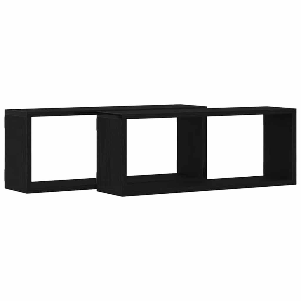Væghylder Vægmonteret 2 stk. Sort eg 60 x 15 x 23 cm