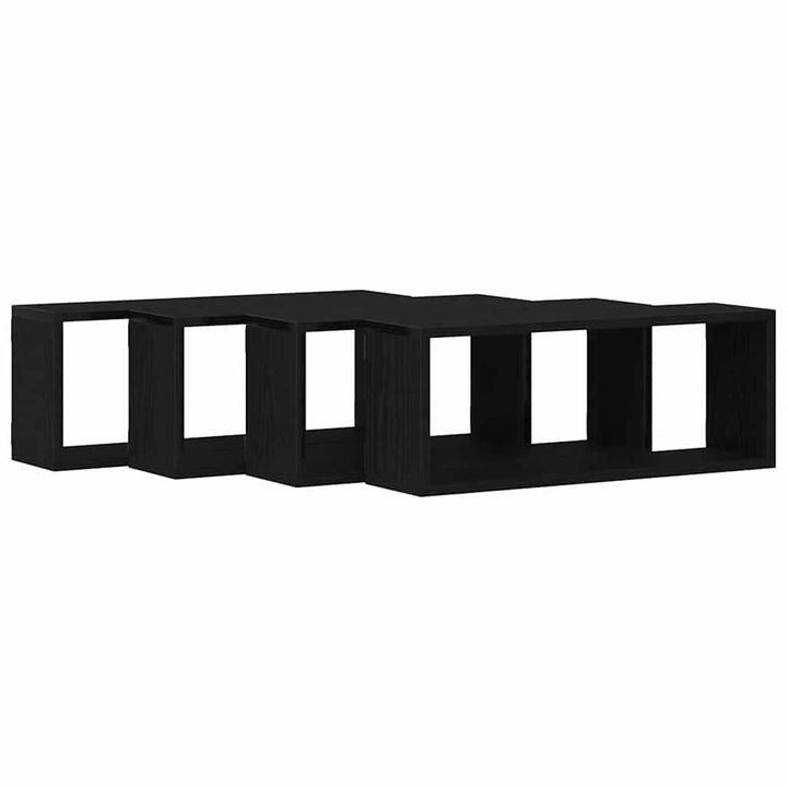 Væghylder 4 stk. Sort eg 60 x 15 x 23 cm Konstrueret træ