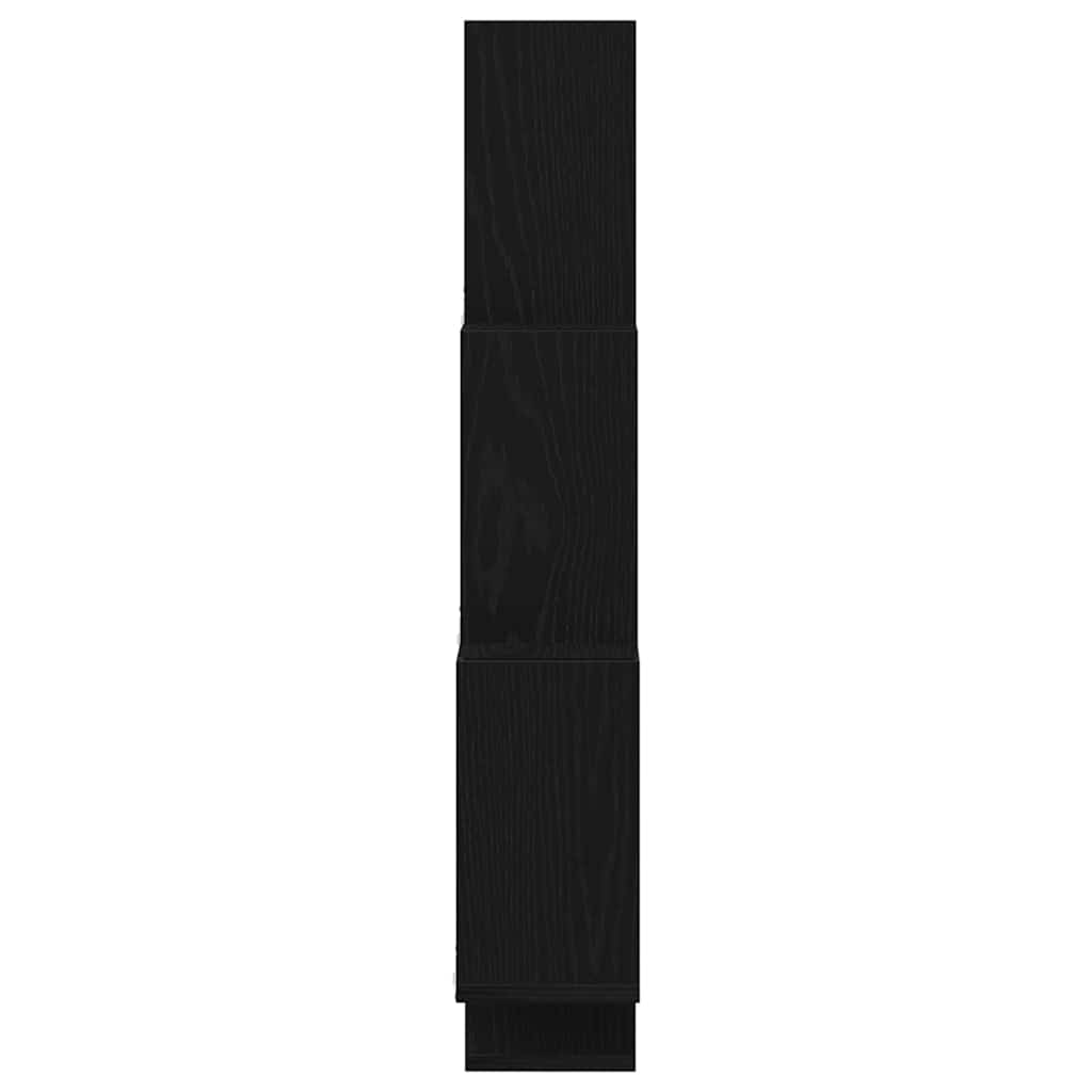 Væghylde med hylde Sort eg 78 x 15 x 93 cm Konstrueret træ