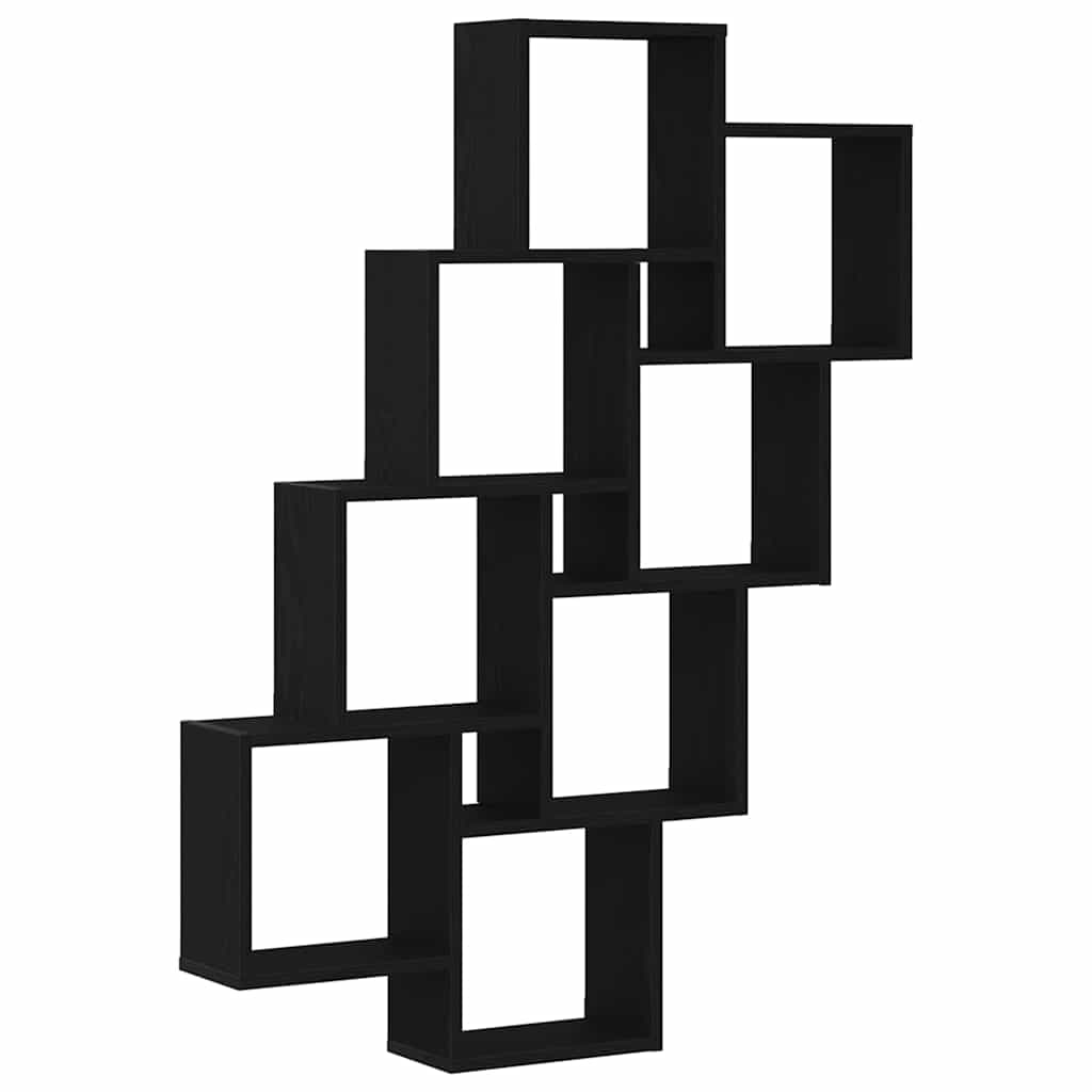 Væghylde med hylde Sort eg 90 x 15 x 119,5 cm Konstrueret træ