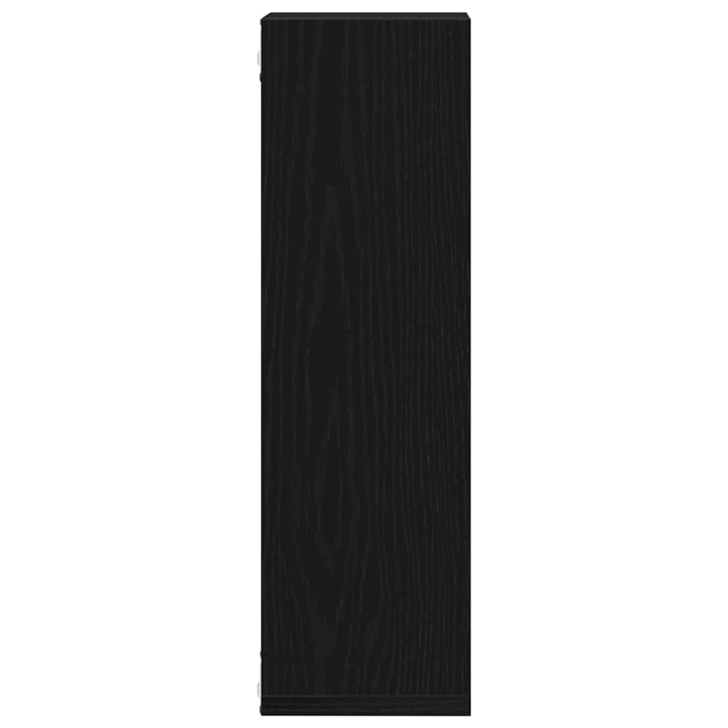 Væghylde 2 pcs Sort eg 50 x 15 x 85 cm Konstrueret træ