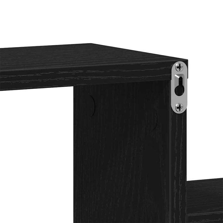 Væghylde Vægmonteret Sort eg 80 x 15 x 78,5 cm Konstrueret træ
