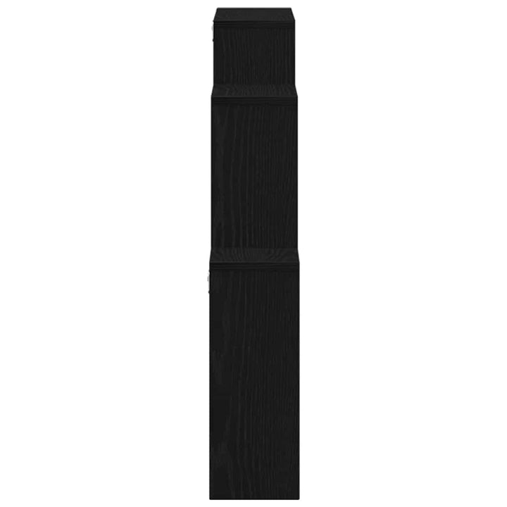 Væghylde Vægmonteret Sort eg 80 x 15 x 78,5 cm Konstrueret træ