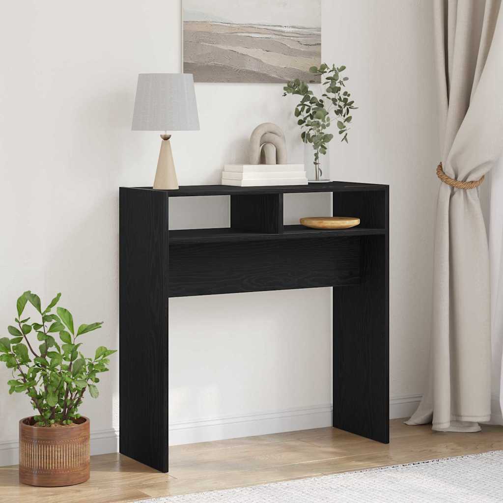 Konsolbord Sort eg 78 x 30 x 80 cm Konstrueret træ
