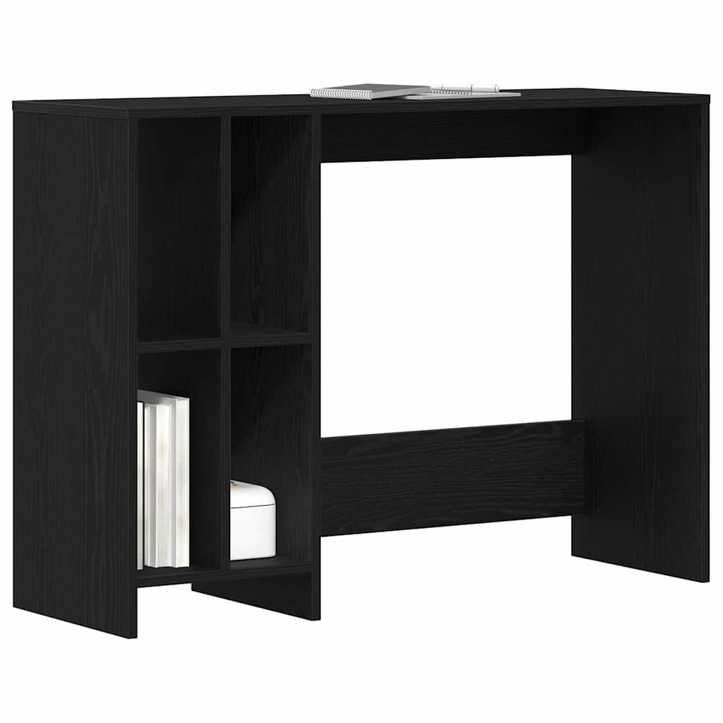 Bord med hylde Sort eg 102,5 x 35 x 75 cm Konstrueret træ