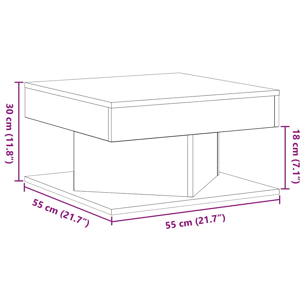 Sofabord Sort eg 57 x 57 x 30 cm Konstrueret træ