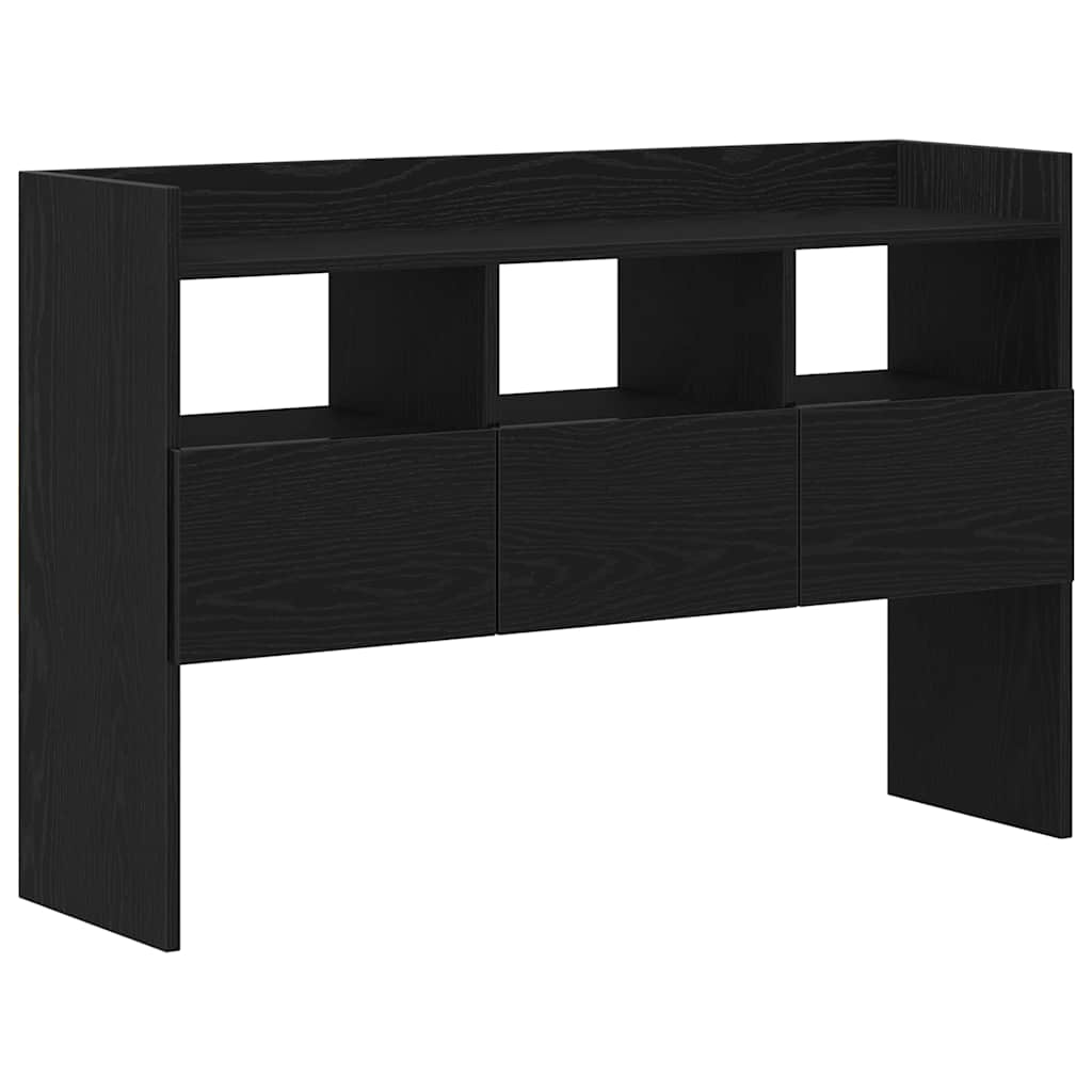 Sideboard med skuffe Sort eg 105 x 30 x 70 cm Konstrueret træ