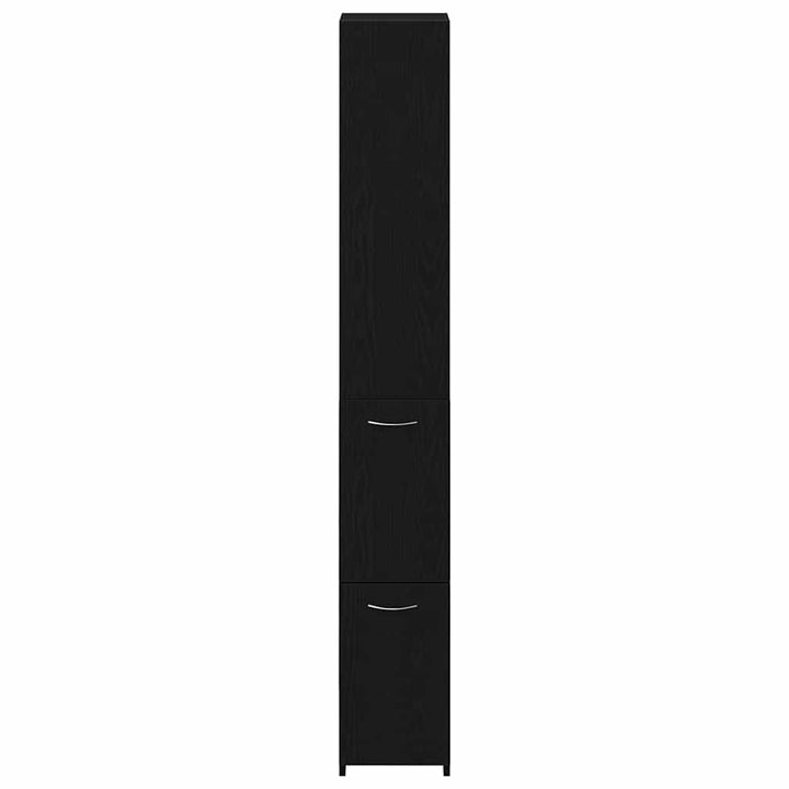 Badeværelsesskab Sort eg 25 x 25 x 170 cm Konstrueret træ