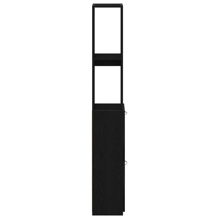 Badeværelsesskab Sort eg 25 x 25 x 170 cm Konstrueret træ