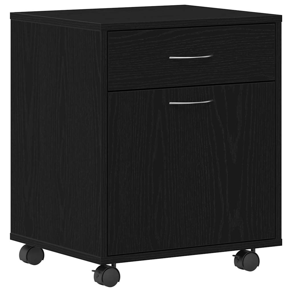 Rullende skab 45 x 38 x 54 cm Konstrueret træ Sort eg