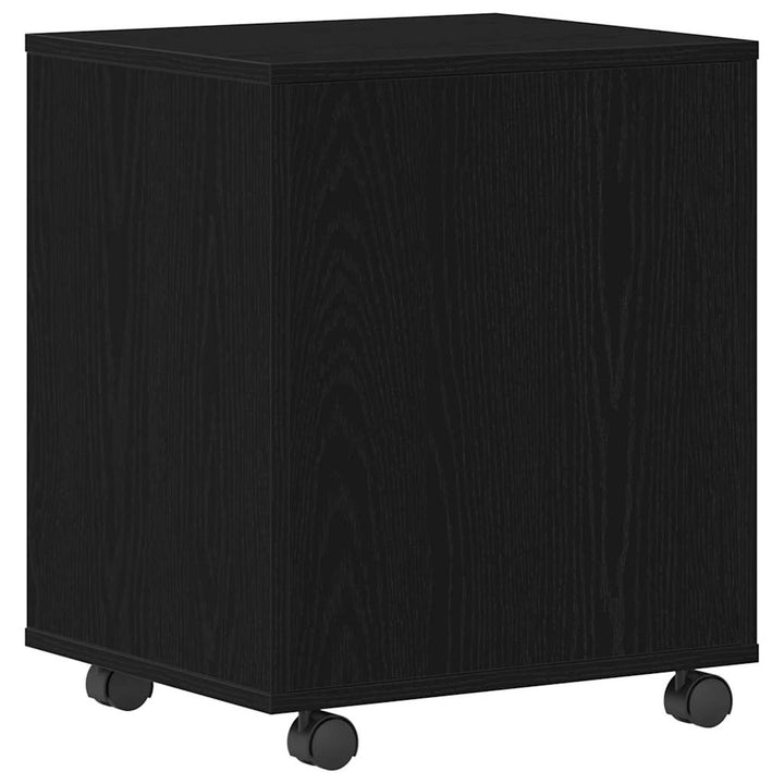 Rullende skab med hjul Sort eg 45 x 38 x 54 cm Konstrueret træ
