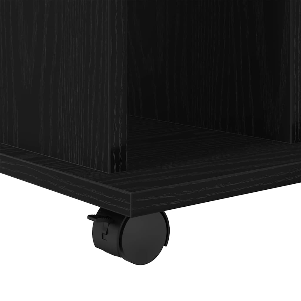 Rullende skab med hjul Sort eg 60 x 45 x 55 cm Konstrueret træ