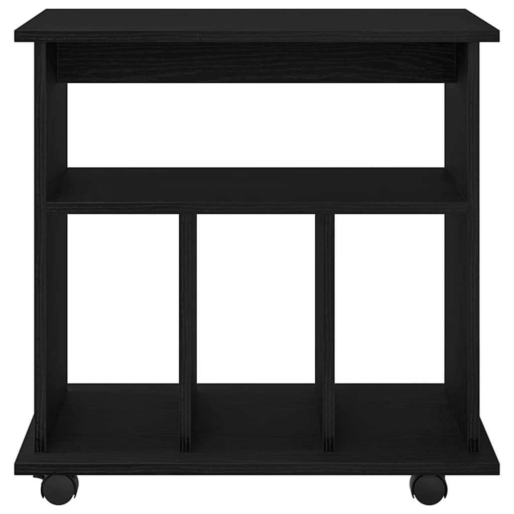 Rullende skab med hjul Sort eg 60 x 45 x 55 cm Konstrueret træ