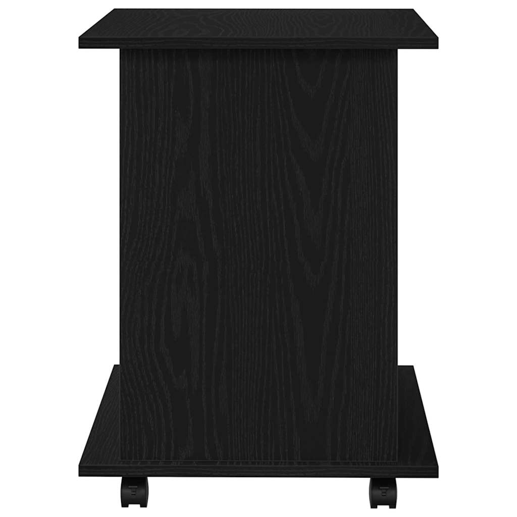 Rullende skab med hjul Sort eg 60 x 45 x 55 cm Konstrueret træ