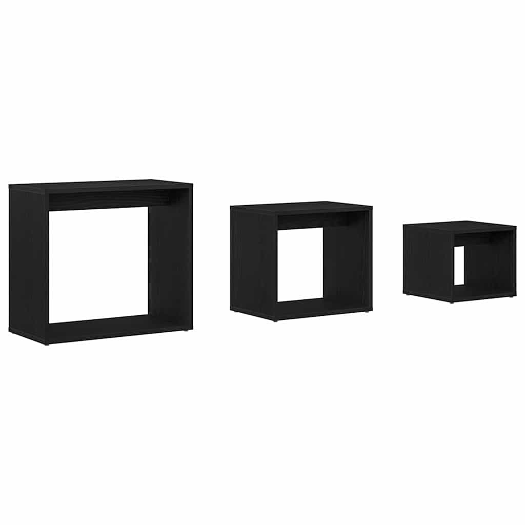 Nesting Bord 3 stk. Sort eg 55 x 30 x 50 cm Konstrueret træ